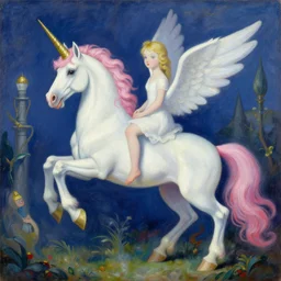 Surreal painting named Unicorn kingdom by Vladimir Kush