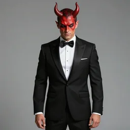 8K Photography from a Male Devil wear a black tuxedo, Artstation
