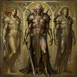 a detailed full body portrait of david kessler, by greg rutkowski and justin gerard, digital art, monstrous, art nouveau, baroque style, realistic painting, very detailed, fantasy, dnd, character design, trending on artstation