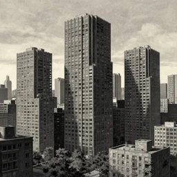 Artwork of a brutalist cityscape by Greg Rutkowski