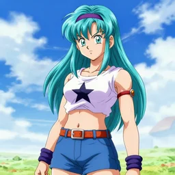 Bulma from Dragon Ball in an Anime Style