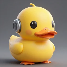 a head - on detailed portrait cybernetic enhanced rubber ducky, 3 d unreal engine render