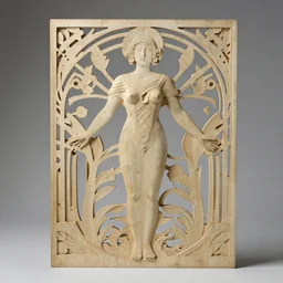 art nouveau planar sculpture