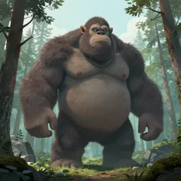 huge mountain troll in a swedish forest, very low angle photograph, very detailed, trending on artstation, realistic, soft colors, illustration by john bauer, simon stålenhag