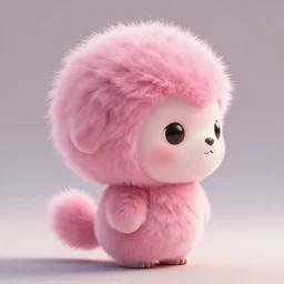 high quality 3 d render hyperrealist very cute small tardiradiant, plush mascot, short spiky dense fluffy smooth hair, photo from the side, pink fluffy fur, 1 5 0 mm, beautiful natural soft light, rim light, vray, smooth background, artstation, ultra detailed