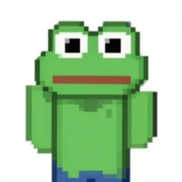 minecraft screenshot of pepe the frog pixelart