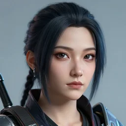 female cyberpunk ninja, cushart krenz, very detailed, realistic face, detailed face, matte, tonemapping, bbwchan, perfection, 4 k,