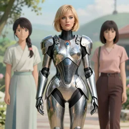 un dia de paz! christina hendricks and kat dennings in futuristic armor by iris van herpen, arte koto no ha no niwa, makoto shinkai, moebius, milo manara, hugo pratt, french comic art, semi - realistic anime, portrait, beautiful face, symmetrical face, trending on pixiv, detailed, clean lines, sharp lines, crisp lines, award winning illustration, masterpiece, 4 k