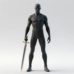 full body centered uncut character pose of he - man, mysterious - eerie - ominous, he - man is holding the power sword in his right hand, dark grey shadowy smokey eery background, direct natural lighting, cinematic, epic, ultra - detailed, sharp focus, colored illustration, artwork by artgerm and greg rutkowski and alphonse mucha