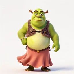 lofi portrait of shrek as a belly dancer, pixar style, by tristan eaton stanley artgerm and tom bagshaw.