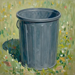 a trash can by louis wain