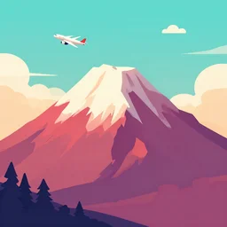 airplane mountain by dongkyu lim illustration vector digital art trending on artstation