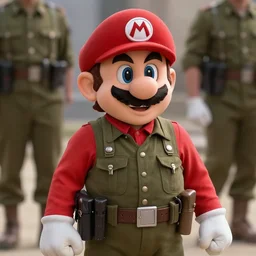 cinematic still of Mario as a soldier in the movie Forest Gump (1994)