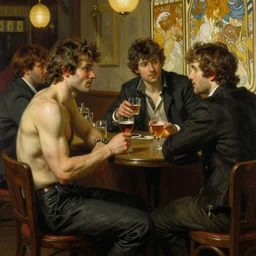 attractive muscular neil breen goes to a pub together to have some drinks. highly detailed painting by gaston bussiere, craig mullins, j. c. leyendecker, alphonse mucha 8 k