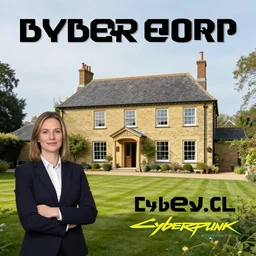 cyberpunk, an estate agent listing photo, external view of a 5 bed countryside house in the UK, by Beksinski