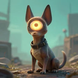 a alien dog from half life with a big glowing eye