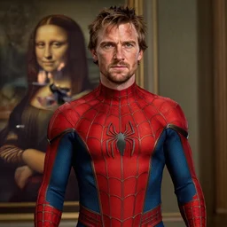 tobey maguire as a rough old man in a spider - man suit by leonardo da vinci, very detailed, photograph, realistic