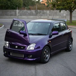Midnight Purple 1998 Suzuki Swift gti, hyper realistic, 8k, car photography,
