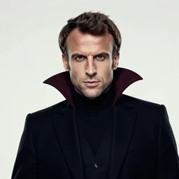 emmanuel macron as dracula thirty for blood vampire, macron, eerie, cinematic, movie still, emmanuel macron, fantasy, natural light, blood, sharp focus, dark ambience, natural light