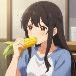 Rika Furude eating corn, pixiv