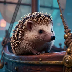 hedgehog on a ship in seqa of thieves, game, screenshot, epic