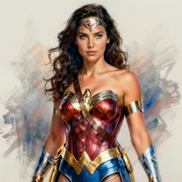 Extremely Futuristic Wonder Woman, Detailed Sketch