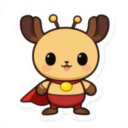 cute miss mascot manaphy manaphy manaphy super hero sticker art, cronobreaker, beeple game icon
