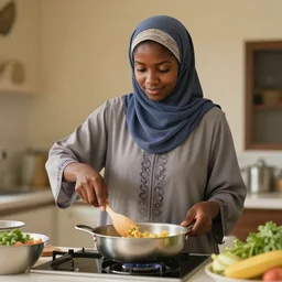 a woman cooking in somalia