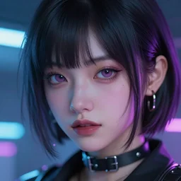 Beautiful Cyberpunk girl face, closeup shot, 4k, artstation, artstationHD, digital art