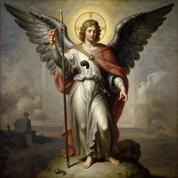 saint michael the angel, guarding the world from evil. highly detailed painting by gaston bussiere, greg rutkowski, j c leyendecker 8 k