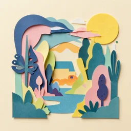 paper cut out collage artwork, trending on behance