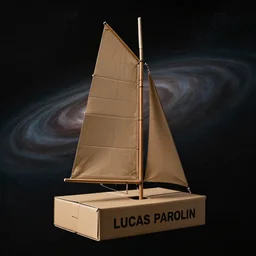 into the unknown, whats at the edge of the universe, cardboard box sailboat in space, by lucas parolin, dark and moody, high detail, extremely sharp detail aspect ratio 1 1 by 1 4