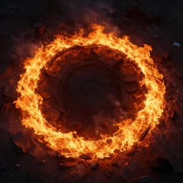 the ring of fire, the ring of fire, highly detailed vfx, cinematic, volumetric lighting,