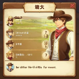 jrpg gameplay of dating sim set in 1 8 3 7, old western town featuring cowboys and cowgirls, characters from africa, china, japan, and mexico, playstation 1