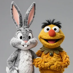 [ bugs bunny ]! as [ a muppet ]!, muppet! art style, trending on [ cgsociety ]!, artstation contest winner, [ 4 k ], intricate, [ portrait ]!