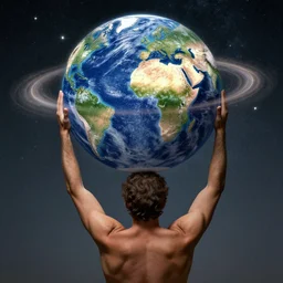 atlas holding the world on his back by alex grey