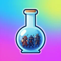 videogame icon of a potion flask, artstation, rpg, digital art, vibrant & colorful background, dark souls, runescape, skyrim, final - fantasy, diablo - 3