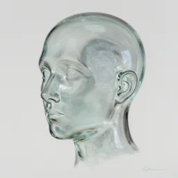 glass head character, artwork by Daniel Merriam,