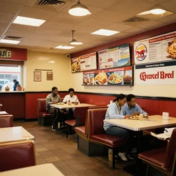 image showing the interior of a cracker barrel restaurant in africa, realistic, detailed,
