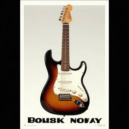 electric guitar in the style of a polish movie poster