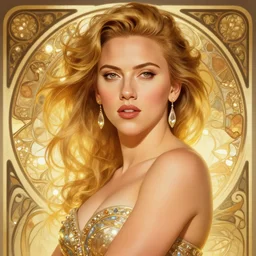 portrait of scarlett johansson, intricate, elegant, glowing lights, highly detailed, digital painting, artstation, glamor pose, concept art, smooth, sharp focus, illustration, art by wlop, alphonse mucha and greg rutkowski
