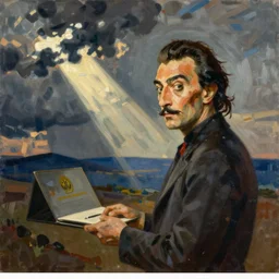 a painting by daleonid afremov by johannes itten by dali
