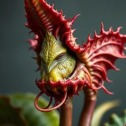 grotesque carnivore plant, by rutkowski and giuseppe arcimboldo, james jean and erik jones and rhads, ultradetailed, photorealistic details, full frame, trending artstation
