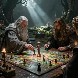 Gandalf and Sauron from lord of the rings playing Risk together