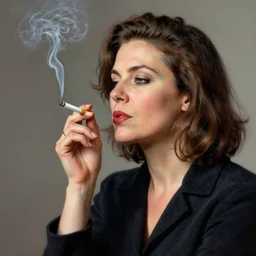 woman smoking a cigarette artwork in the style of ralph steadman, 8 k, hyperrealistic, hyperdetailed