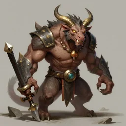 The minotaur End-boss art by Donato Giancola and Bayard Wu, digital art, trending on artstation