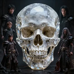 A fancy portrait of a crystal skull  by Greg Rutkowski, Sung Choi, Mitchell Mohrhauser, Maciej Kuciara, Johnson Ting, Maxim Verehin, Peter Konig, Bloodborne, 8k photorealistic, cinematic lighting, HD, high details, dramatic, atmospheric , trending on artstation