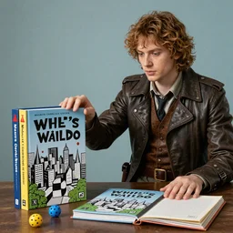 I Spy books and toys, where's waldo cityscape by MC Escher, Maurits Cornelius Escher, unreal 5, hyperrealistic, octane render, cosplay, RPG portrait, dynamic lighting