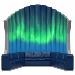 throne room of the minnesota timberwolves, midnight blue, aurora green, lake blue, moonlight grey, oil on canvas by william sidney mount, tall chair, fantasy art, trending on artstation, vibrant colors