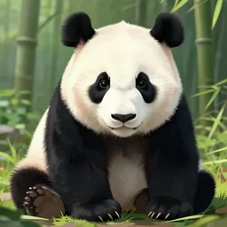 panda, Trending on Artstation, Hiroaki Tsutsumi style